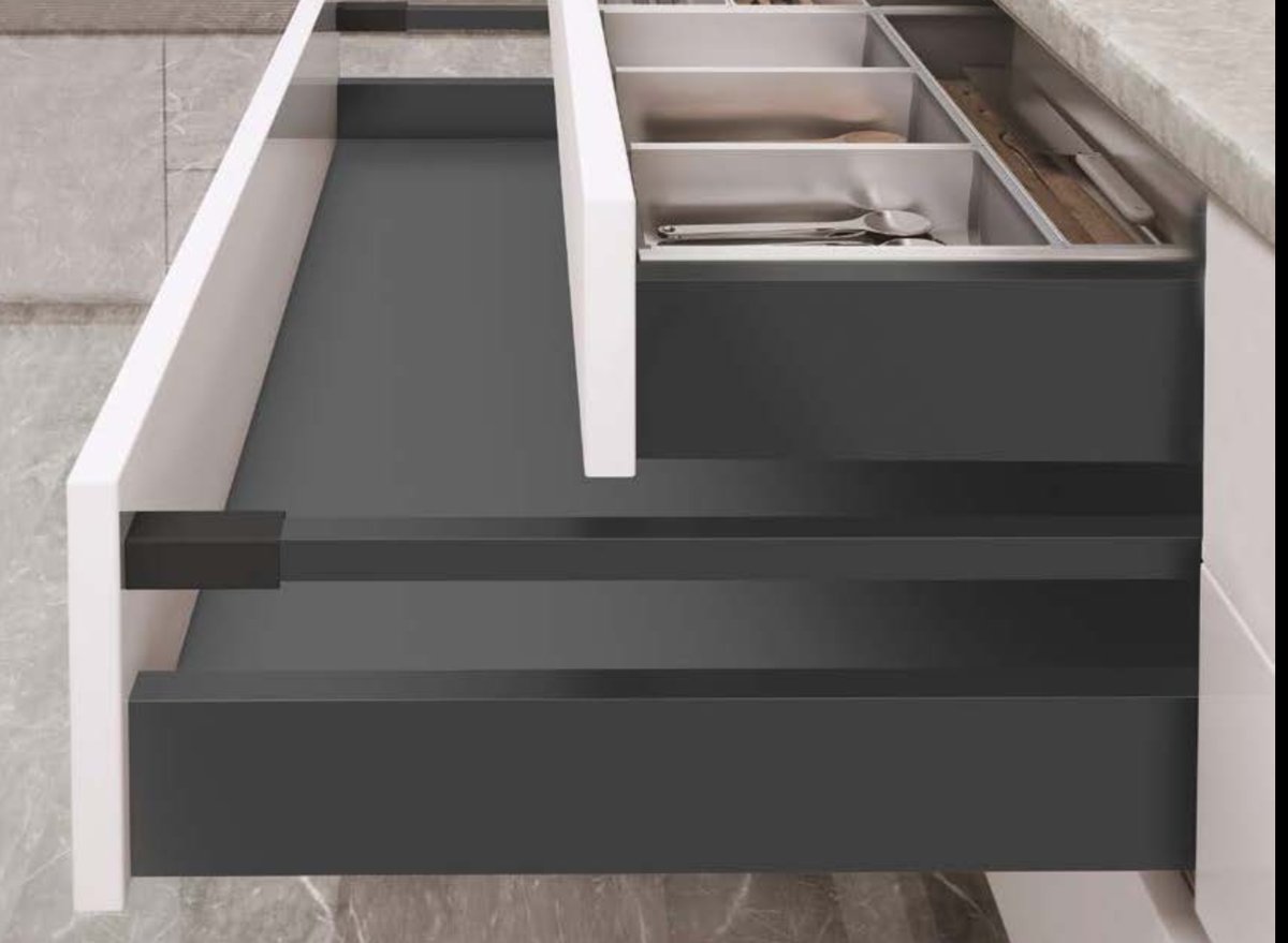 Slim Metal Drawer System — Anthracite