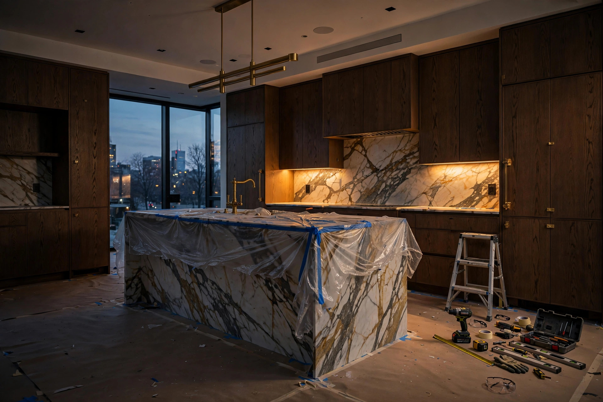 Custom kitchen renovation nearing completion — millwork and finishing by the Legnoux team