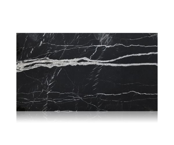 Nero Marquina Black Marble — full-slab view